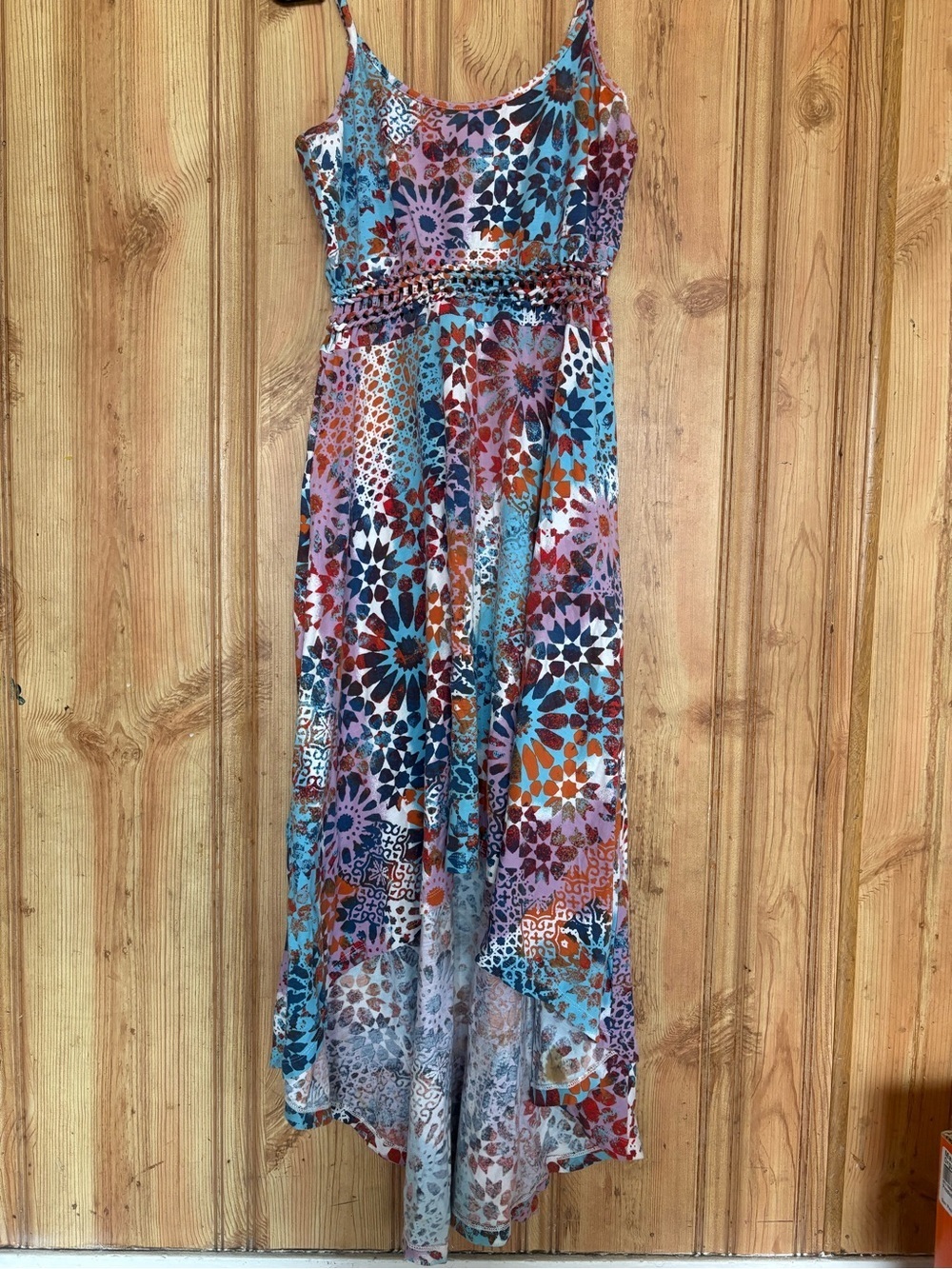 Multicolor Floral Hi-Low Sundress with Spaghetti Straps Size S - Picture 2 of 9
